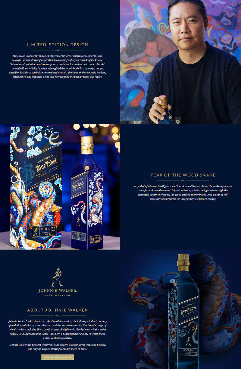 Johnnie Walker Blue Label Year of the Snake CNY 2025 ABV 40% 1 Litre (1000ml)