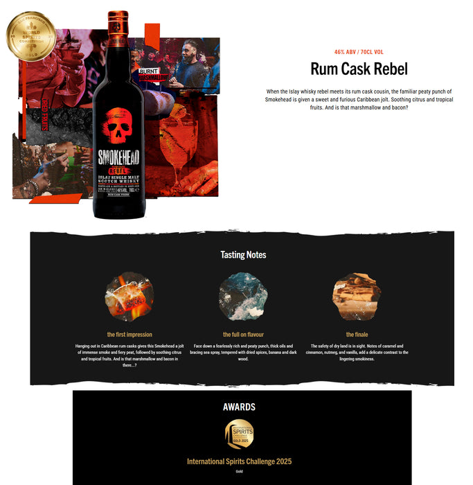 Smokehead Rum Rebel Single Malt Scotch Whisky ABV 46% 700ml