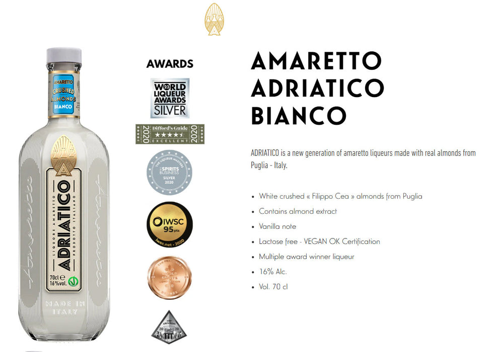 Adriatico Amaretto Bianco ABV 16% 700ml
