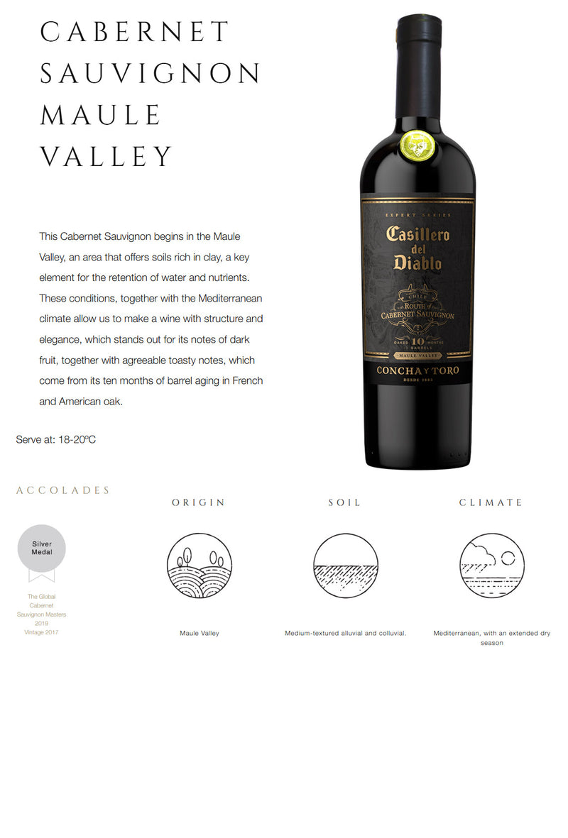 Casillero Del Diablo Route Of Cabernet Sauvignon Maule Valley (10 Months) 750ml