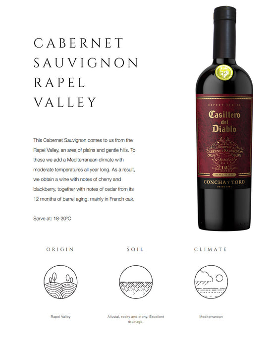 Casillero Del Diablo Route Of Cabernet Sauvignon Rapel Valley (12 Months) 750ml
