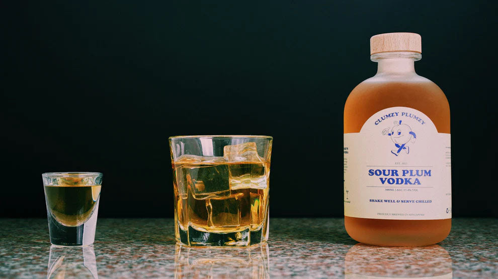 (Flash Sale) Bundle of 3 Bottles Clumzy Plumzy Sour Plum Vodka ABV 17.4% 500ml