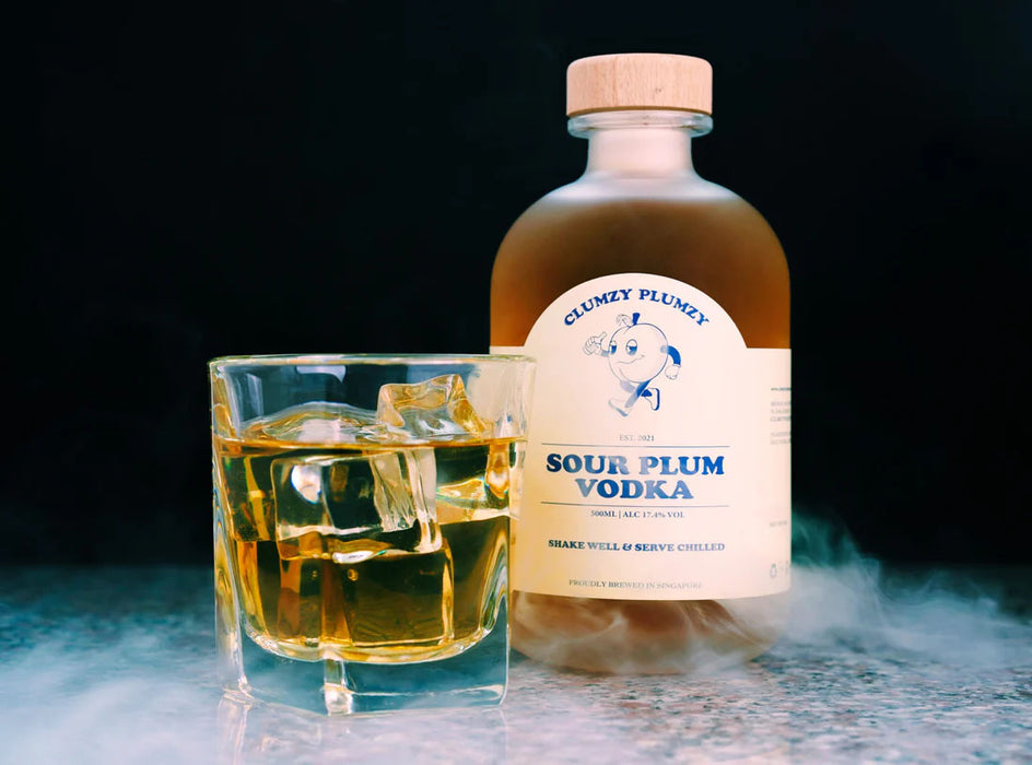 (Flash Sale) Bundle of 3 Bottles Clumzy Plumzy Sour Plum Vodka, Chrysanthemum Lychee Gin and Coconut Pandan Rum 500ml