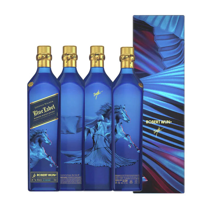 Bundle of 2 Bottles Johnnie Walker Blue Label Year Of The Horse Limited Lunar New Year Edition ABV 40% 750ml Free Decanter