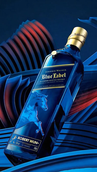Bundle of 2 Bottles Johnnie Walker Blue Label Year Of The Horse Limited Lunar New Year Edition ABV 40% 750ml Free Decanter