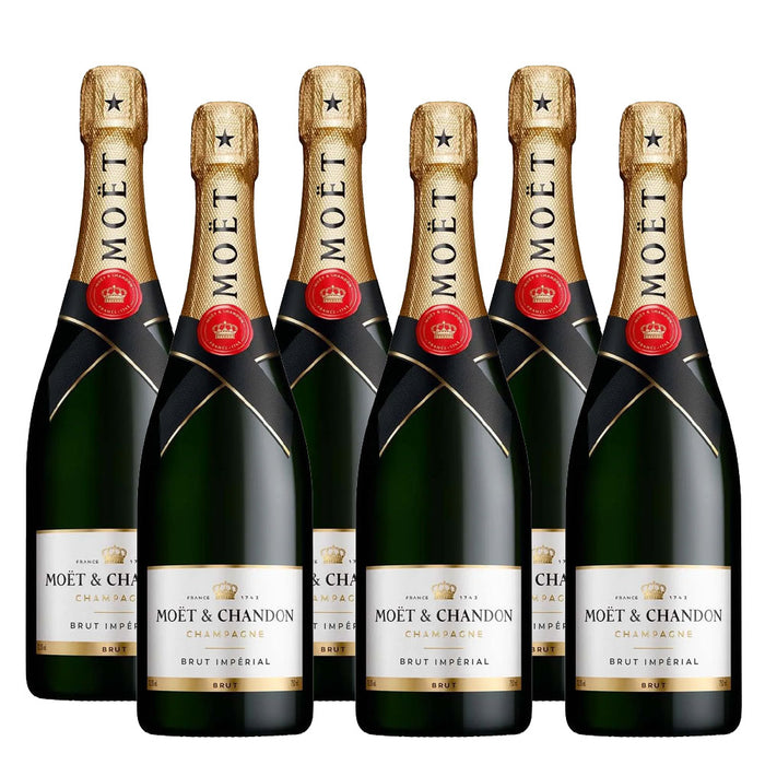 Bundle of 6 Bottles Moet & Chandon Imperial Brut Champagne ABV 12% 750ml (No Box)