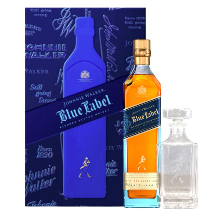 Johnnie Walker Blue Label 750ml Gift Set with Glass Decanter