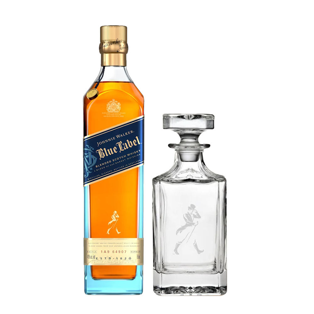 Johnnie Walker Blue Label 750ml Gift Set with Glass Decanter — The