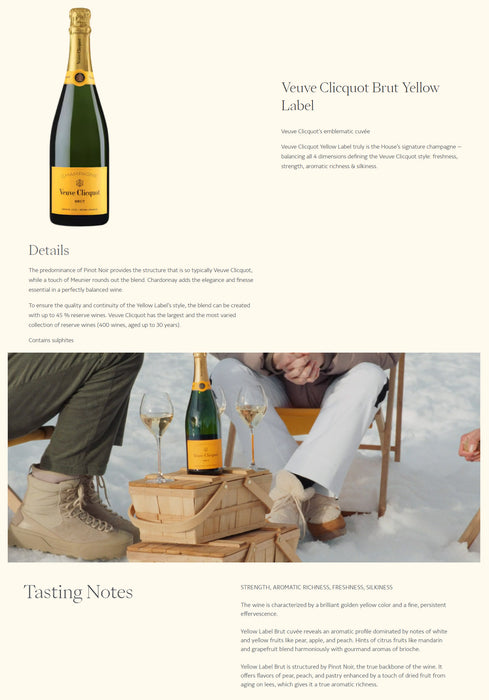 Bundle of 6 Bottles Veuve Clicquot ABV 12% 750ml (No Box)