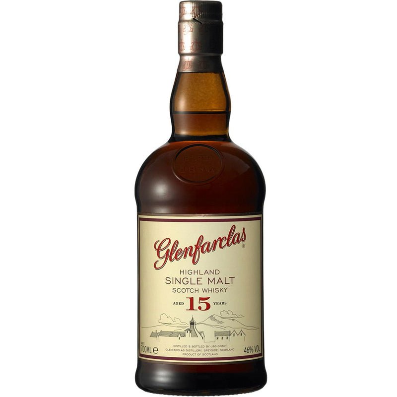 Glenfarclas 15 Year Old Highland Single Malt Scotch Whisky ABV 46% 700ml with 2 Glencairn Glasses Gift Set