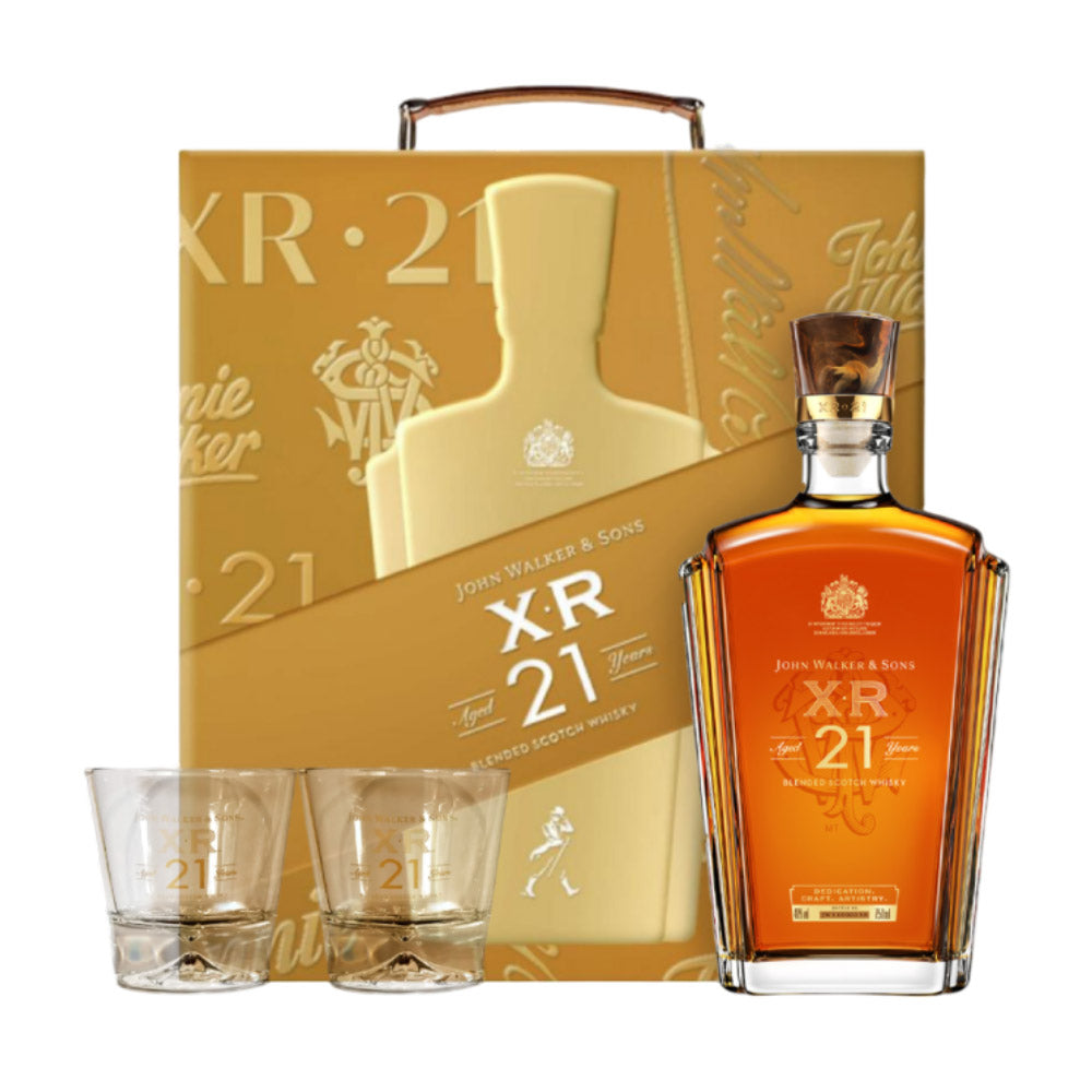 Johnnie Walker XR 21 750ml Festive Pack 2025 with 2 Glasses — The