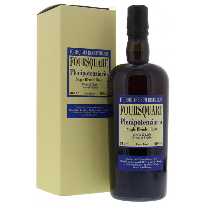 Foursquare Plenipotenziario 2007 12 Year Old Single Traditional Blended Rum ABV 60% 700ml