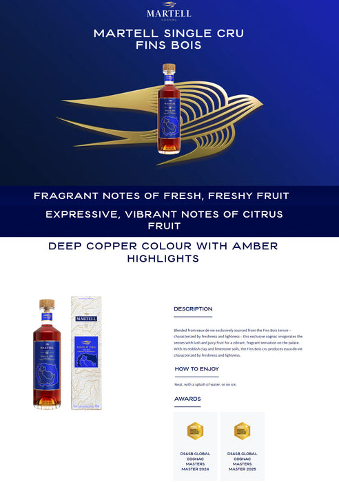 Martell Single Cru Discovery Edition : Fin Bois ABV 40% 700ml