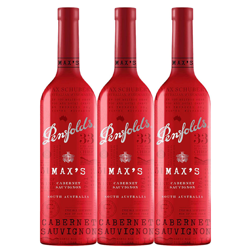 Bundle of 3 Bottles Penfolds Max's Red Wine - Cabernet Sauvignon 750ml