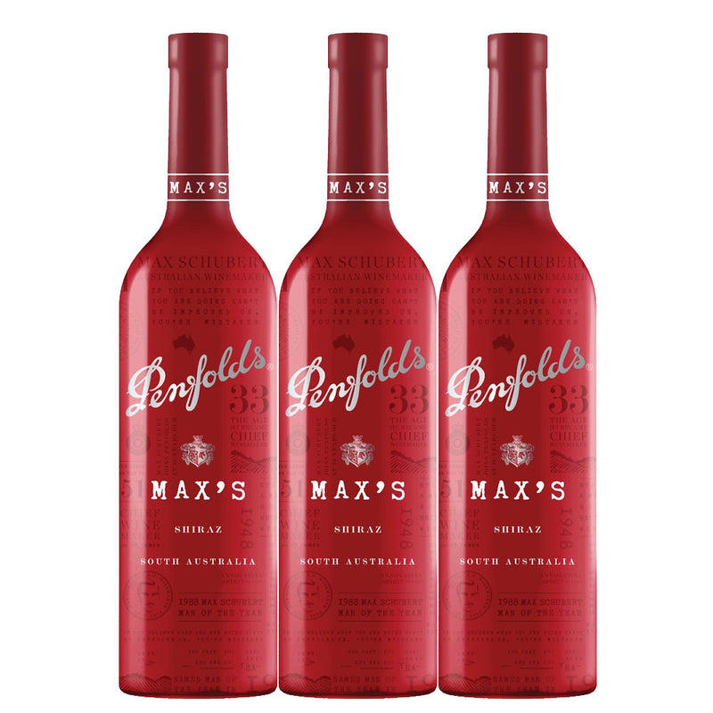 Bundle of 3 Bottles Penfolds Max's Red Wine - Shiraz 750ml