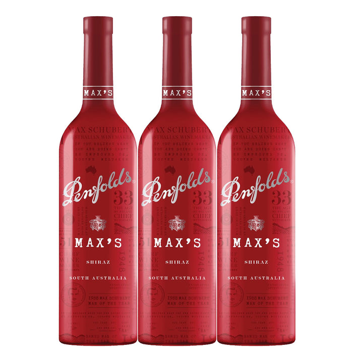 Bundle of 3 Bottles Penfolds Max's Red Wine - Shiraz 750ml