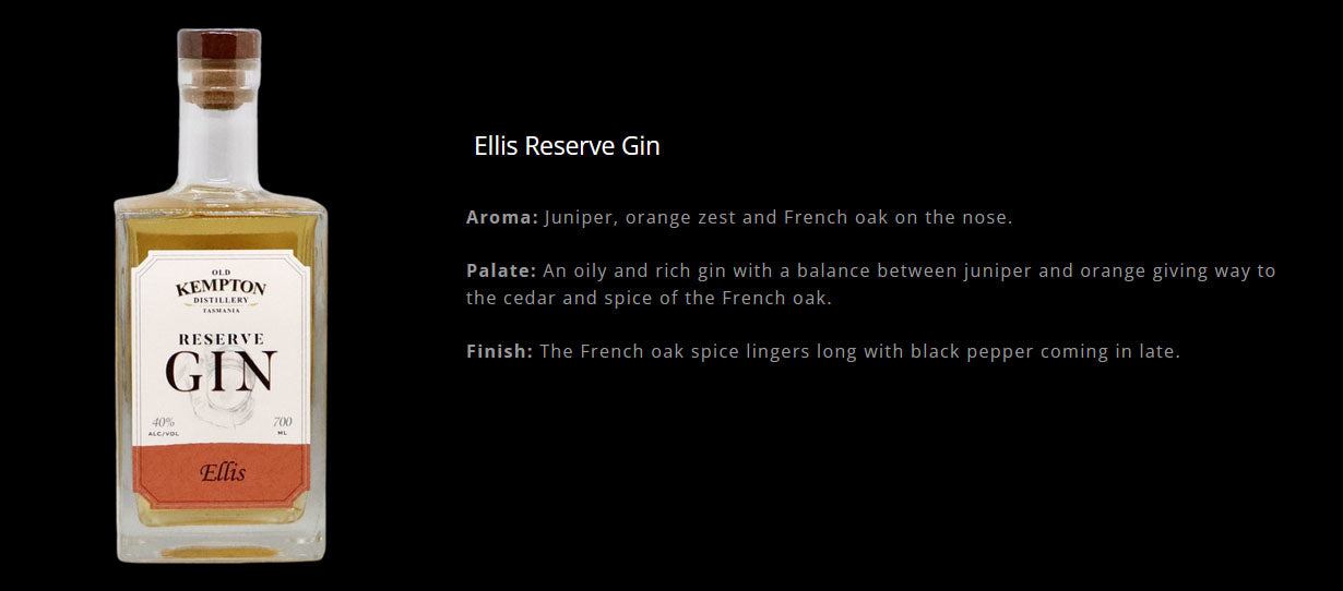 (WGD 40% off at check out) Old Kempton Distillery Tasmania Ellis Reserve Gin ABV 40% 700ml