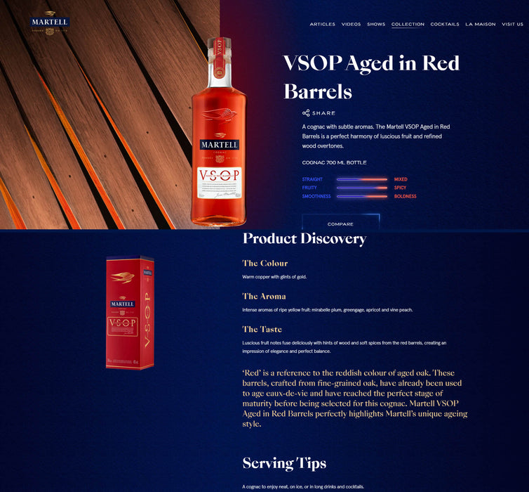 Martell VSOP Aged in Red Barrel 700ml with Gift Box