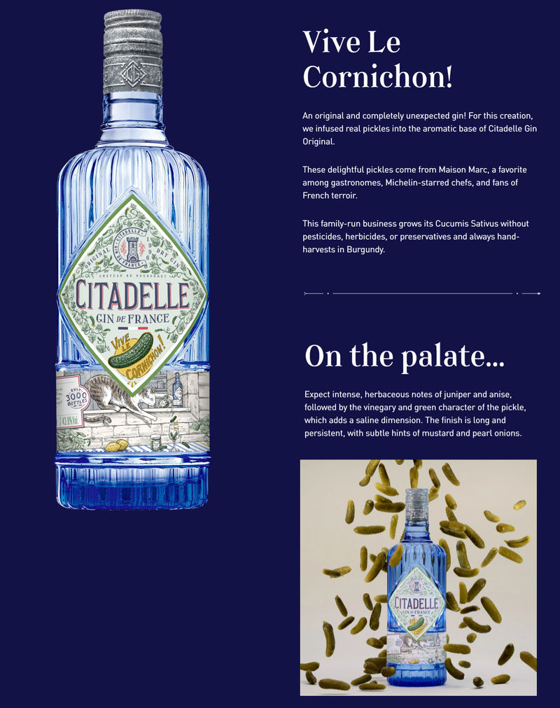 Citadelle Vive Le Cornichon Gin ABV 43.8% 700ml