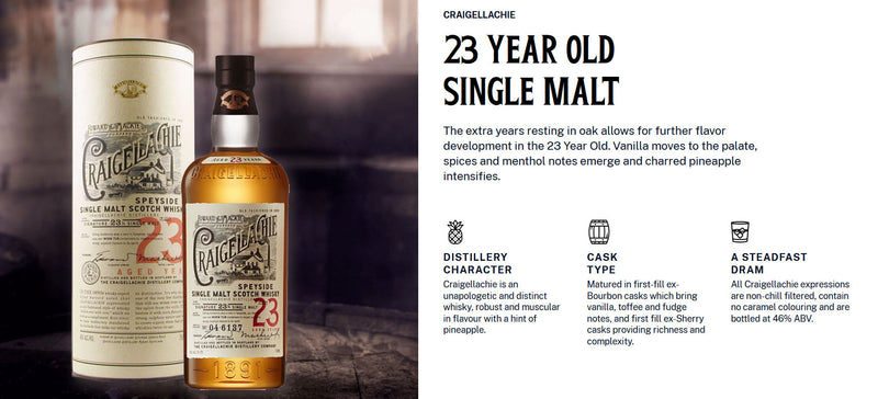 Craigellachie 23 Years Speyside Single Malt Scotch Whisky ABV 46% 750ml