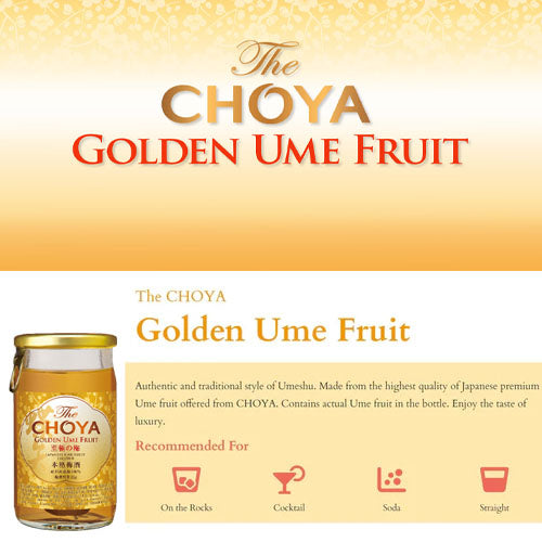 Bundle of 3 Bottles The Choya Golden Ume Fruit ABV 15% 50ml