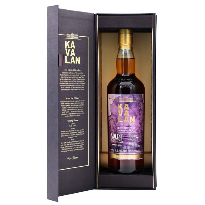 Kavalan 9 Years 2016 Solist Peated Cask Strength Single Malt Whisky Itinéraries Collection ABV 57.1% 700ml