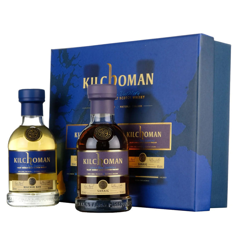 Kilchoman Machir Bay & Sanaig Single Malt Scotch Whisky (2 x 200ml) Gift Set