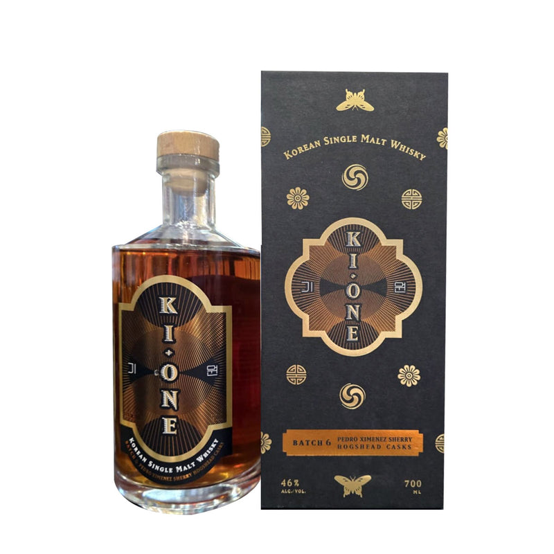 Ki One Batch 6 Pedro Ximenez Sherry Hogshead Cask Single Malt Korean Whisky ABV 46% 700ml + Ki One Unicorn Korean Single Malt Whisky ABV 56.6% 200ml (Bundle Deal)