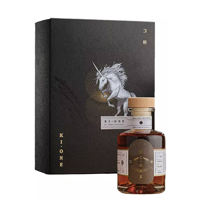 Ki One Batch 6 Pedro Ximenez Sherry Hogshead Cask Single Malt Korean Whisky ABV 46% 700ml + Ki One Unicorn Korean Single Malt Whisky ABV 56.6% 200ml (Bundle Deal)