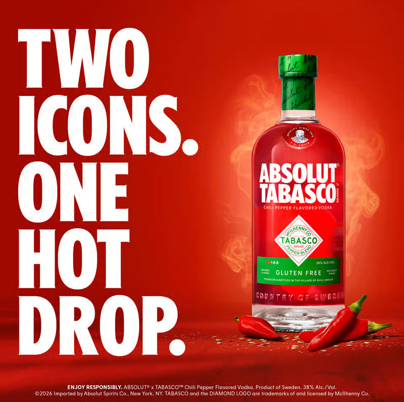 Absolut Tabasco Chili Pepper Flavored Vodka ABV 38% 700ml