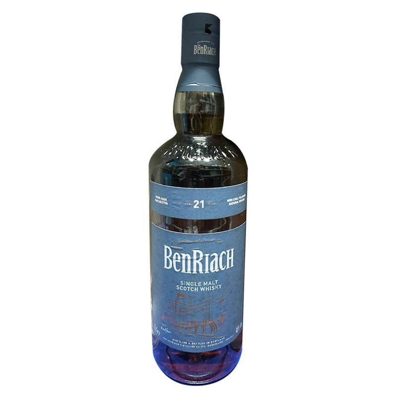 (Clearance) The BenRiach 21 Year Old Single Malt Scotch Whisky ABV 46% 700ml (No box and bottle label is not in perfect condition)
