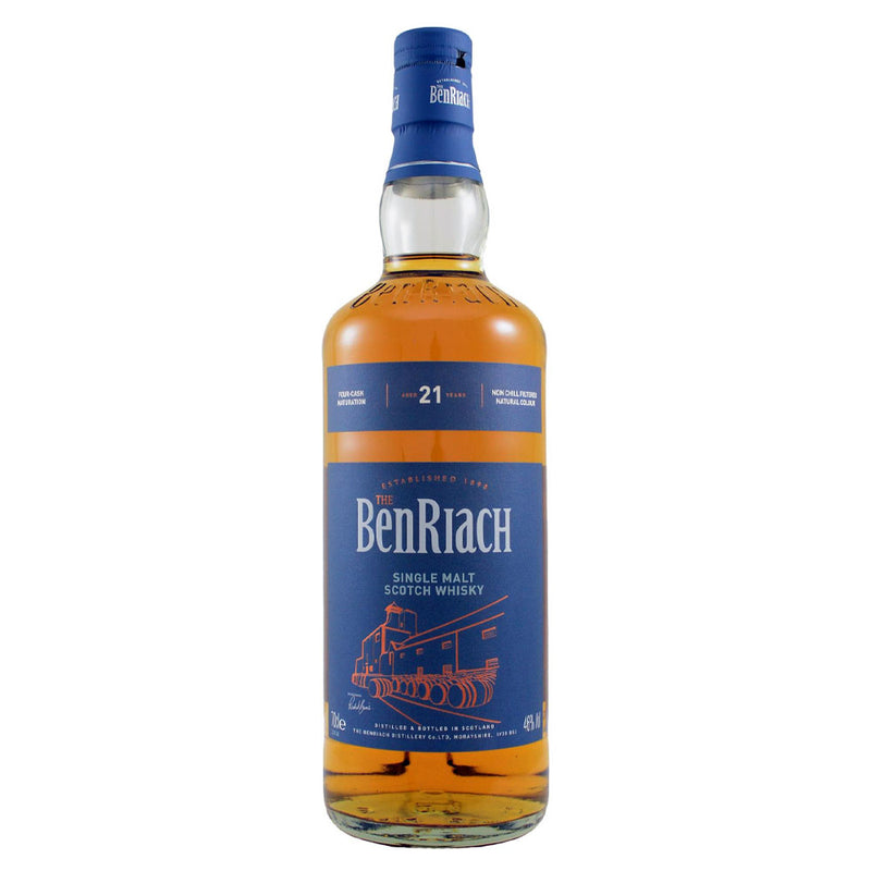 (Clearance) The BenRiach 21 Year Old Single Malt Scotch Whisky ABV 46% 700ml (No box and bottle label is not in perfect condition)