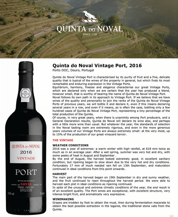 Quinta do Noval Vintage Port 2016 750ml