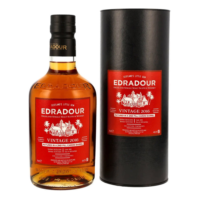 Edradour 9 Year Old Vintage 2016 2nd Fill Caroni Barrel #98 Itineraires Highland Single Malt Scotch Whisky ABV 48.2% 700ml
