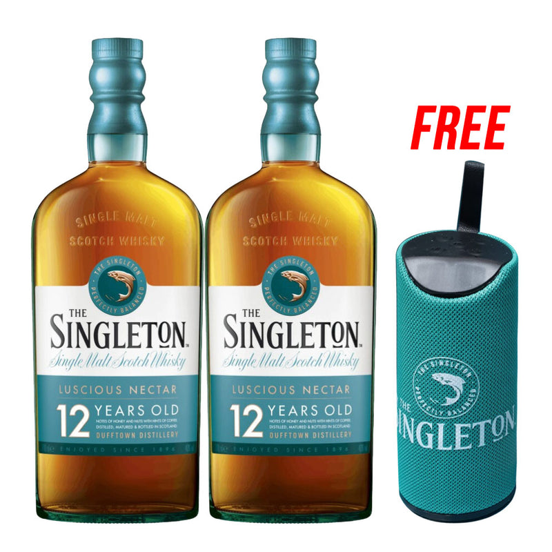 Bundle of 2 Singleton 12 Single Mat Whisky Free 1 x  Singleton Speaker