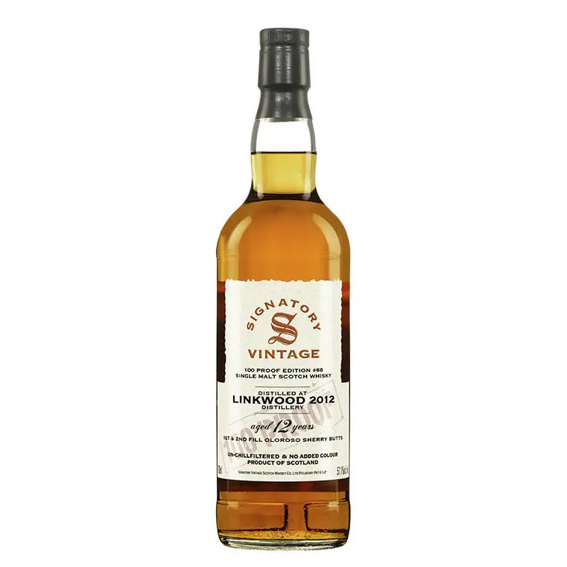 Linkwood 12 Year Old 2012 1st & 2nd Fill Oloroso Sherry Butts Signatory Vintage 100 Proof Edition #68 Speyside Single Malt Scotch Whisky ABV 57.1% 700ml