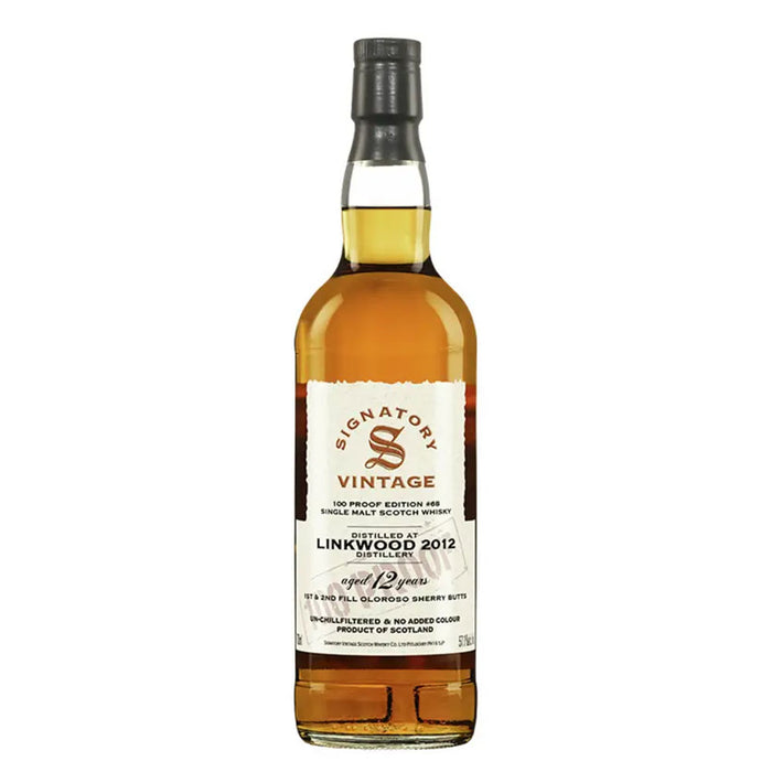 Linkwood 12 Year Old 2012 1st & 2nd Fill Oloroso Sherry Butts Signatory Vintage 100 Proof Edition #68 Speyside Single Malt Scotch Whisky ABV 57.1% 700ml