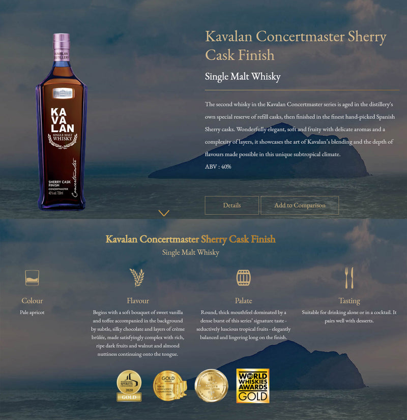 (1L) Kavalan Concertmaster Sherry Cask Finish ABV 40% 1000ml