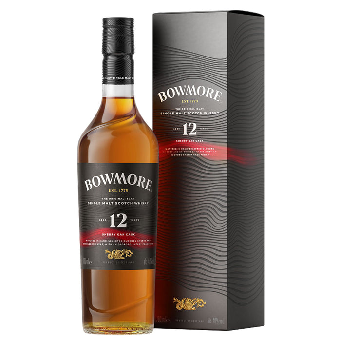 Bundle of 2 Bottles Bowmore 12 Year Sherry Oak Cask ABV 40% 700ml with Box