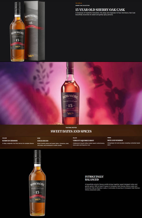 Bowmore 15 Year Sherry Oak Cask ABV 43% 700ml with Box