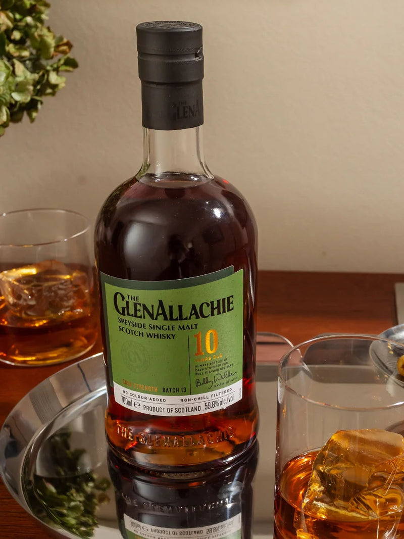 GlenAllachie 10 Year Old Cask Strength Batch 13 Speyside Single Malt Scotch Whisky with Gift Box ABV 59.8% 700ml