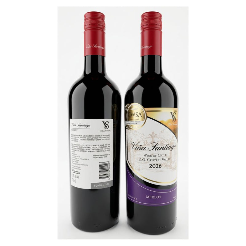 Vina Santiago Chilean Merlot Red Wine 750ml