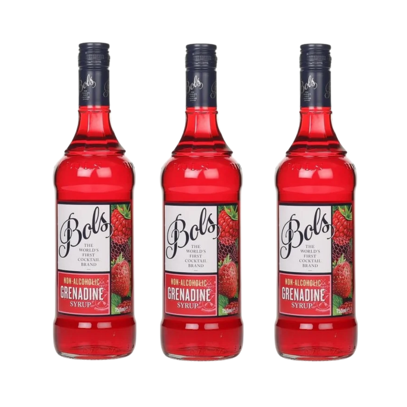 Bundle of 3 Bottles Bols Grenadine Syrup 750 ML