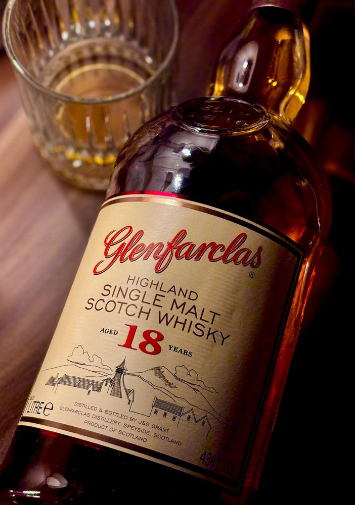Glenfarclas 18 Year Old Highland Single Malt Scotch Whisky ABV 43% 1L (Discontinued - No Box)