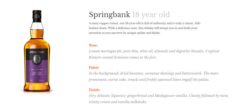 Springbank 18 Years Old ABV 46% 700ml (Without Box) Vintage 2022