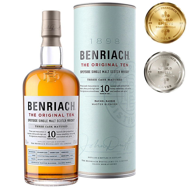 The BenRiach The Original Ten Single Malt Scotch Whisky ABV 43% 700ml with Gift Box