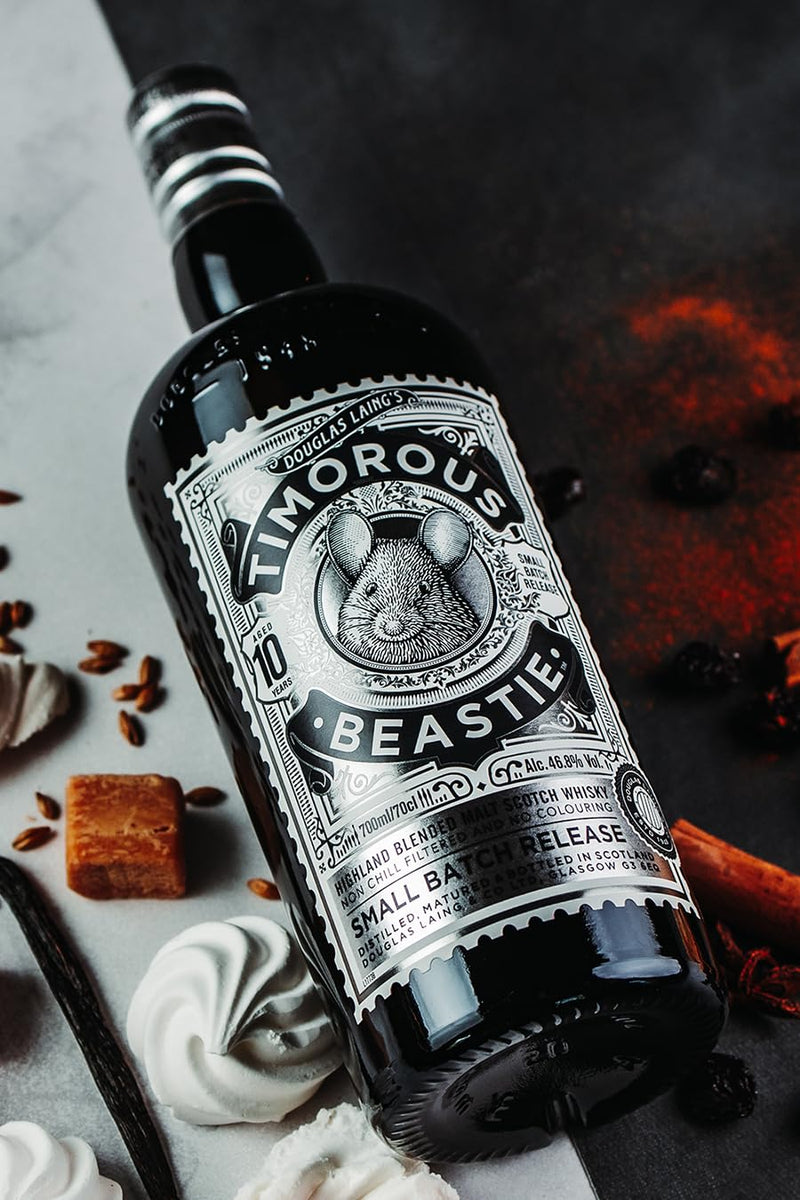 (Flash Sale - 60% off at check out) Douglas Laing's Timorous Beastie 10 Years Old Highland Blended Malt Scotch Whisky ABV 46.8% 70cl With Gift Box