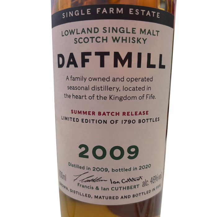 Daftmill Summer Batch Release Limited Edition 2009 ABV 46% 700ml