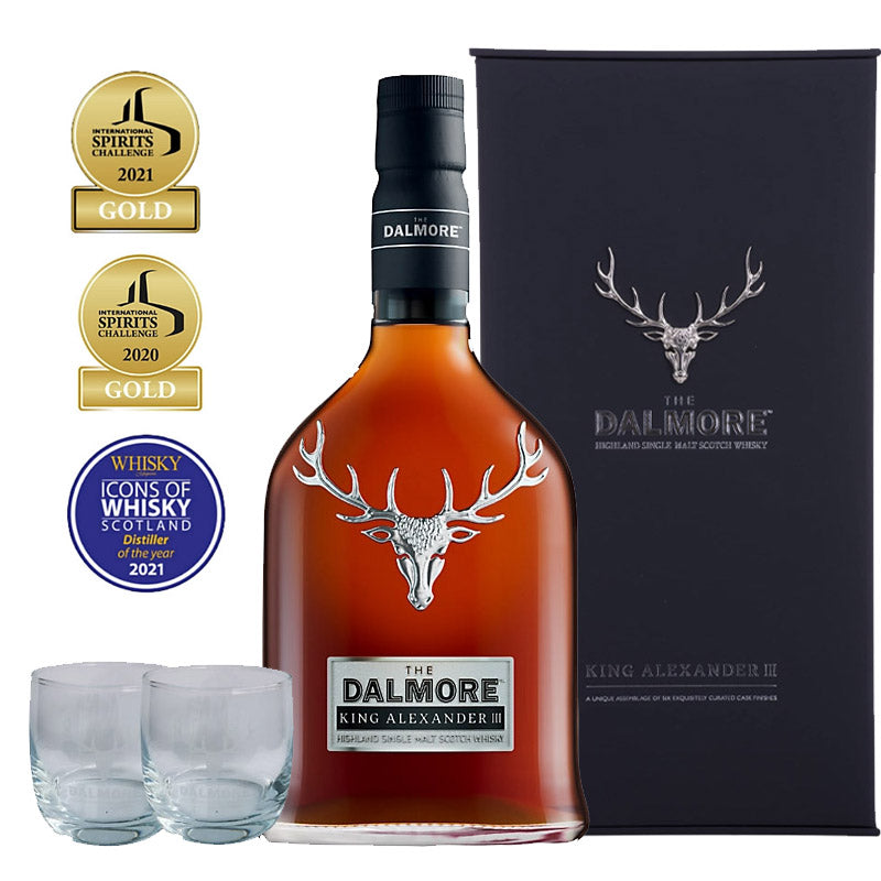 The Dalmore King Alexander III Highland Single Malt Scotch Whisky ABV 40% 70clWith 2 Rock Glasses ABV 40% 700ml