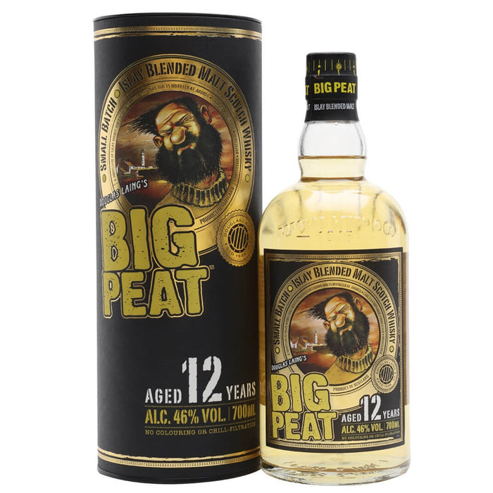 Douglas Laing Big Peat 12 Years old Islay Blended Malt Scotch Whisky ABV 46% 70cl With Gift Box